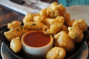 Delectably, hot, chewy-crispy pillows of fried cheese curd - delicious!!